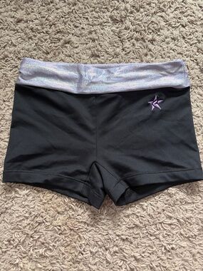 Rebel Black Athletic Shorts with Iridescent Waistband
